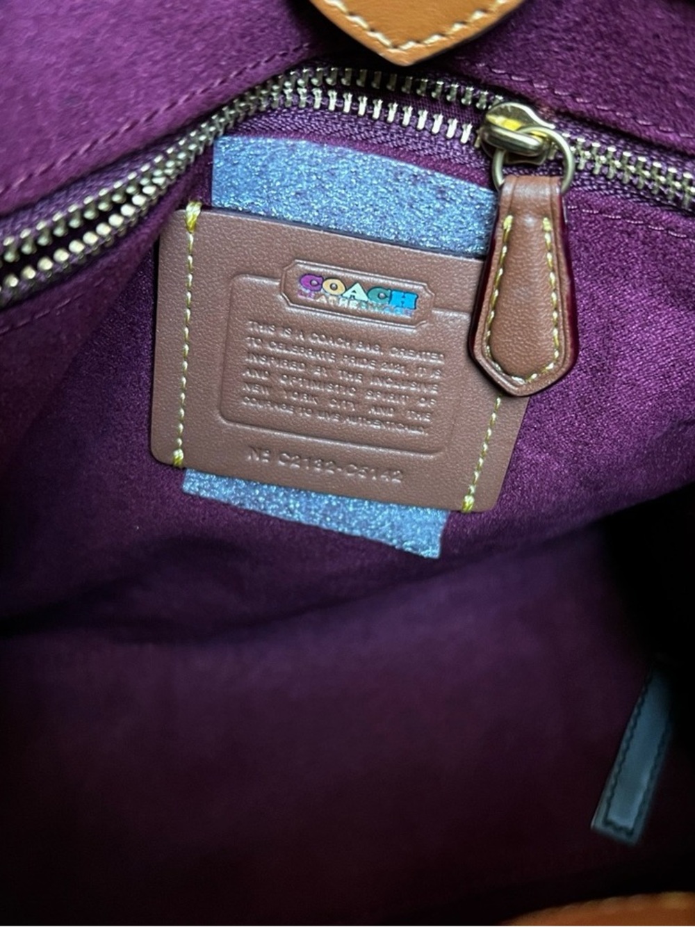 Coach Multicolor Signature Canvas Crossbody with Brown Leather Trim - Picture 12 of 13